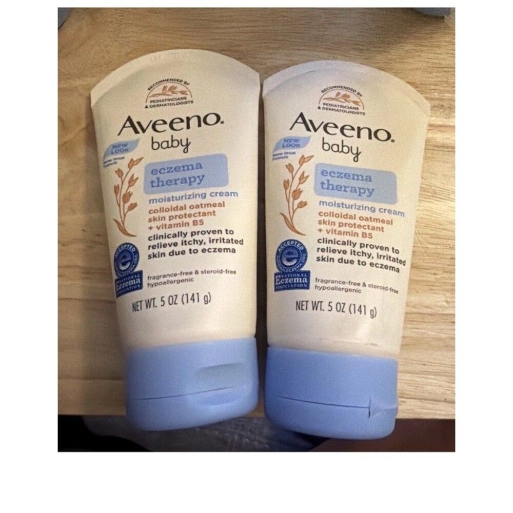 Aveeno Baby Eczema Therapy Moisturizing Cream 5 Oz. Lot of 2  Exp 03/26